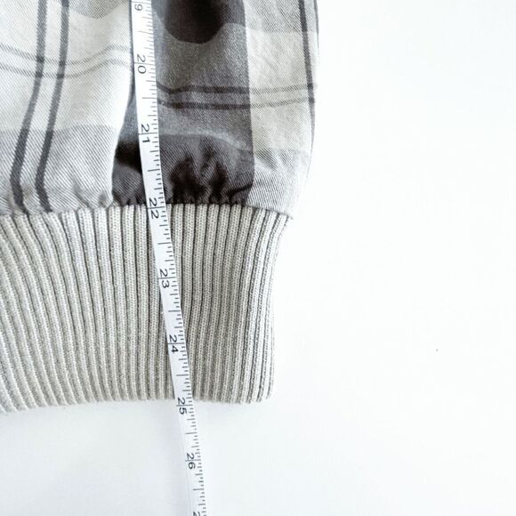 H&M L.O.G.G. Mens Hooded Jacket Kangaroo Pockets Plaid Brown Tan Small - Picture 3 of 7